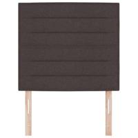 LED Hoofdbord met LED-striplichten Donkerbruin 80 cm Polyester - thumbnail