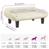 VidaXL Hondenmand 70x40x24 cm fluweel crèmekleurig - thumbnail