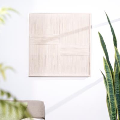 By-Boo Geweven Wandpaneel 'Lino' 80 x 80cm, kleur Off White