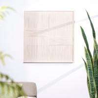 By-Boo Geweven Wandpaneel 'Lino' 80 x 80cm, kleur Off White - thumbnail