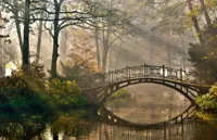 Alexsar Art Tuindoek bos brug 140x90cm - thumbnail