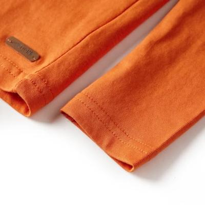 Kindershirt met lange mouwen berenprint 104 donkeroranje - thumbnail