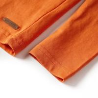 Kindershirt met lange mouwen berenprint 128 donkeroranje - thumbnail