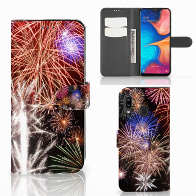 Samsung Galaxy A30 | Wallet Case | met Pasjes | Vuurwerk Samsung Galaxy A30 | Wallet Case | met Pasjes | Vuurwerk