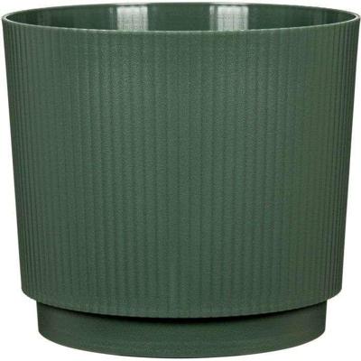 Ronde plantenpot - GARDEN ID - Lino - Ø 25 - 7 L - H 22 cm - Donkergroen
