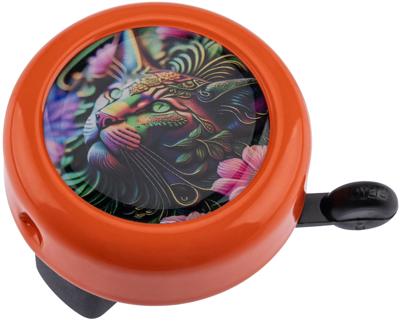 REICH fietsbel "colour cat" rich motif bell color cat racing orange