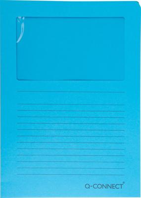 Q-CONNECT L-map met venster, 120 g/m², A4, pak van 100 stuks, blauw