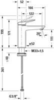 Duravit Wave Wastafelmengkraan M RVS Geborsteld - thumbnail
