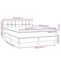 Boxspring met matras en LED fluweel donkergrijs 140x210 cm - thumbnail