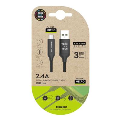 USB-kabel Tech One Tech TEC2001 1 m Zwart