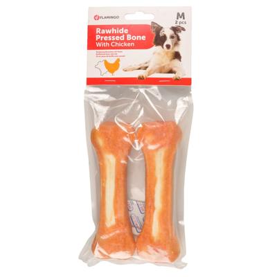 Hondensnack Rawhide met Kip - 15 cm 220 gr - 2 stuks x 15 cm Flamingo Naturel Hondensnack Rawhide met Kip - 15 cm 220 gr - 2 stuks x 15 cm Flamingo Naturel