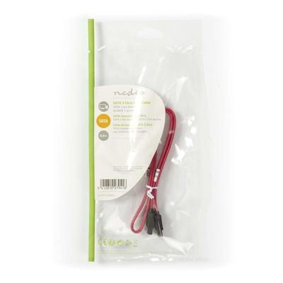 Nedis CCGP73150RD05 Datakabel Sata 3 Gb/s Sata 7-pins Female Met Vergrendeling - Sata 7-pins Female Met Vergrendeling 0,5 M Rood
