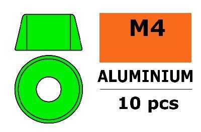 Aluminium Washer voor M4 Socket Head Screws (BD: 10mm) - Groen - 10st