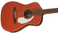 Fender Malibu Player Fiesta Red WN White Pickguard elektrisch-akoestische westerngitaar - thumbnail