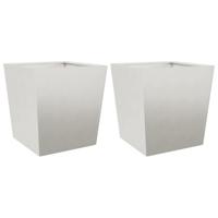 VidaXL Plantenbakken 2 st 50x50x50 cm roestvrij staal - thumbnail