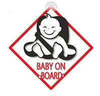 Baby on board bordje met zuignappen - thumbnail