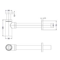 Design Sifon IVY Hoog Model Zwart Chroom PVD - thumbnail