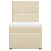 Boxspring met matras stof crèmekleurig 80x200 cm - thumbnail