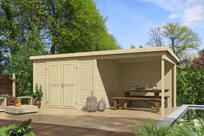 Blokhut met overkapping Kjeld 550x250 Outdoor Life - Outdoor life