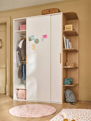 Kast met 2 schuifdeuren + bibliotheek JAPI wit
