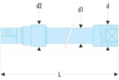 Facom verlengstuk 3/8&apos; met vergrendeling 250mm - J.215RC