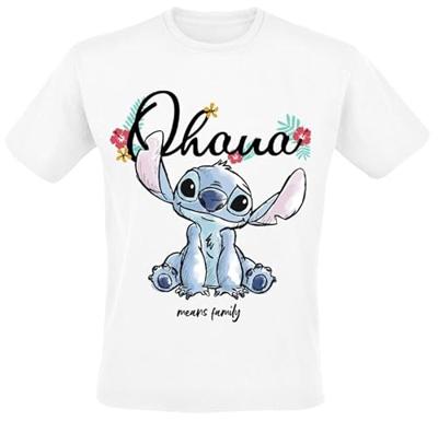 Lilo & Stitch T-Shirt Ohana Means Family White Size S