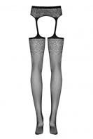 Kousen met jarretels Obsessive S207 XL/XXL Zwart - thumbnail