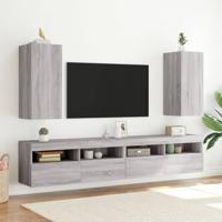 Tv-wandmeubel met LED-verlichting 30,5x35x70 cm grijs sonoma - thumbnail