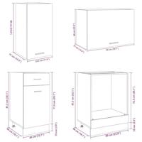 8-delige Keukenkastenset Lyon bewerkt hout sonoma eikenkleurig - thumbnail