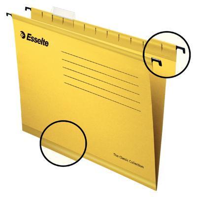 Hangmap Esselte Classic folio V-bodem 382x240mm geel Hangmap Esselte Classic folio V-bodem 382x240mm geel