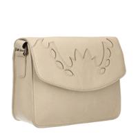 Manfield leren crossbody tas beige - thumbnail