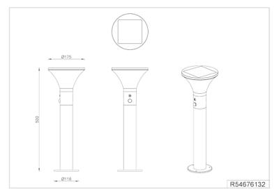 Trio Solar terraslampGorda 50cm - met bewegingssensor - R54676132