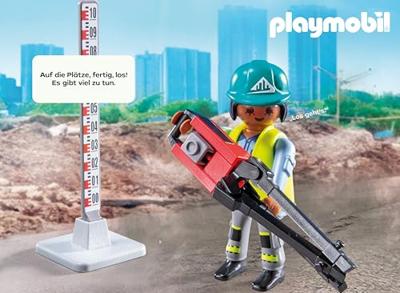 PLAYMOBIL 71751 Bouwvakkers met stoomwals en seingeving, Actiehelden, Bouw, 43 onderdelen, vanaf 4 jaar - thumbnail