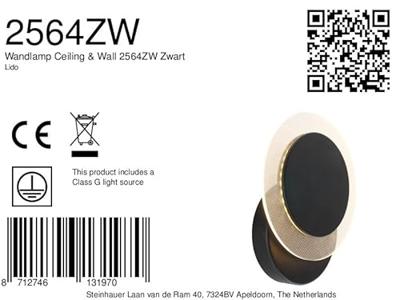 Steinhauer Verstelbare plafondlampLido 17cm zwart - 2564ZW