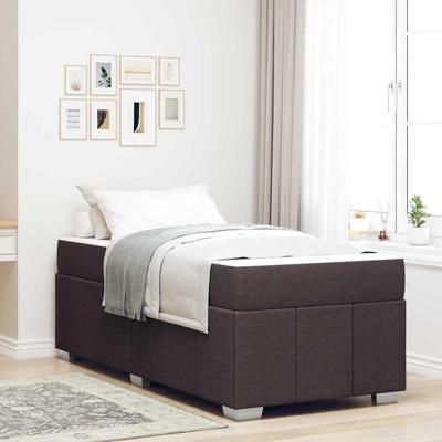 Bedframe met matras Donkerbruin 80 x 200 cm Stof