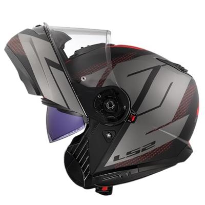 LS2 opklaphelm "ff908 strobe ii code". helmet ff908 stro. ii code 3xl black/grey matt