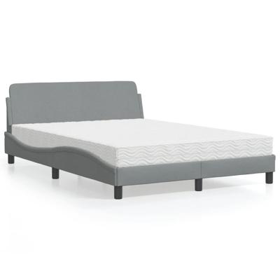 Bed met matras "Dover" stof lichtgrijs 120x200 cm