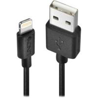 LINDY 31322 USB-kabel USB 2.0 USB-A stekker, Apple Lightning stekker 3.00 m Zwart - thumbnail