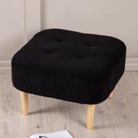 Nohr Poef 'Sapna' Teddy, kleur Zwart - thumbnail