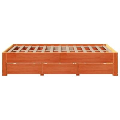 Bedframe zonder matras met lades grenenhout wasbruin 135x190 cm