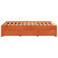 Bedframe zonder matras met lades grenenhout wasbruin 135x190 cm - thumbnail