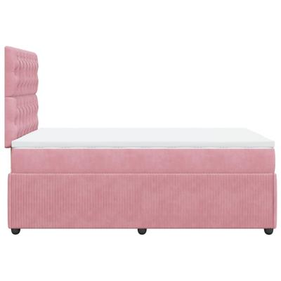 Boxspring met matras fluweel roze 180x200 cm