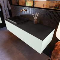 Badkamermeubelset Mondiaz Erin 120 cm met 1 Lade met RIDGE Wastafel Links Urban Zonder Kraangaten Greeploos Mat Greey - thumbnail