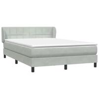 Boxspring met matras fluweel lichtgrijs 140x210 cm - thumbnail