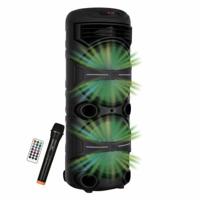 Karaoke speaker - INOVALLEY - Lichtgevend - 1000 Watt - Bluetooth V5.0 - Batterijduur 2 tot 3 uur - Draadloze microfoon inbegrepen - thumbnail