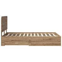 Bedframe met hoofdeinde Artisan Eiken 120 x 200 cm Bewerkt hout - thumbnail
