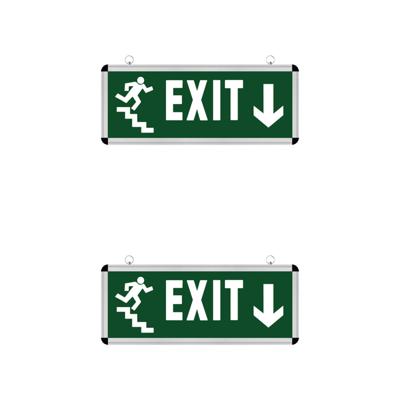 LED Noodverlichting Exit - 2 Pack - Rabonta Omlaag - Hangend - 3W