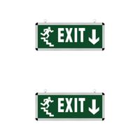 LED Noodverlichting Exit - 2 Pack - Rabonta Omlaag - Hangend - 3W - thumbnail