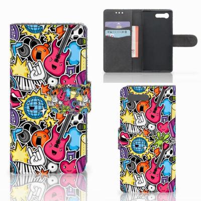 Sony Xperia X Compact | Wallet Case | met Pasjes | Punk Rock Sony Xperia X Compact | Wallet Case | met Pasjes | Punk Rock