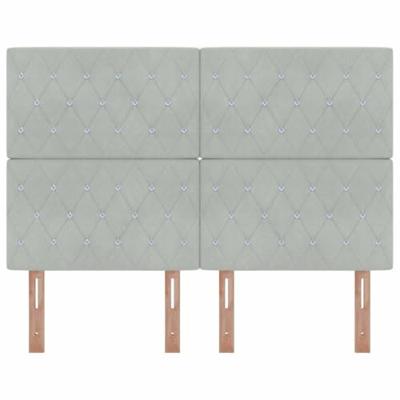 LED Hoofdbord met LED -striplichten Lichtgrijs 80 cm Fluweel